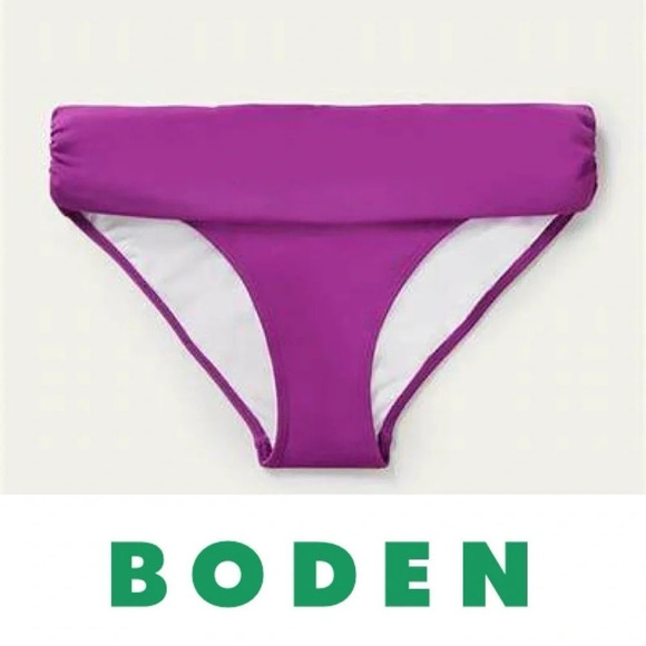 Boden | Classic Fold Bikini Bottom Recycled Material Purple Stretch - Picture 1 of 9
